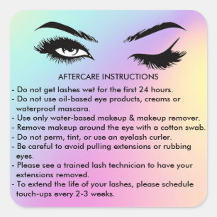 Lashes AFTERCARE INSTRUCTIES Sticker