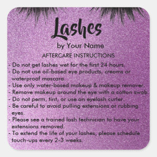 Lashes AFTERCARE INSTRUCTIES Sticker