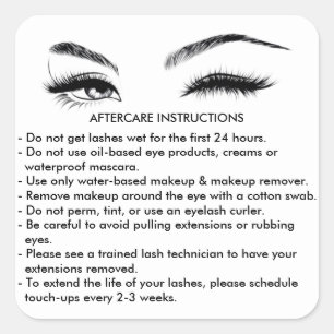 Lashes AFTERCARE INSTRUCTIES Sticker