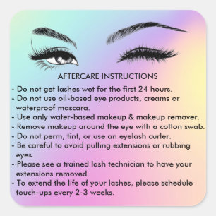 Lashes AFTERCARE INSTRUCTIES Sticker