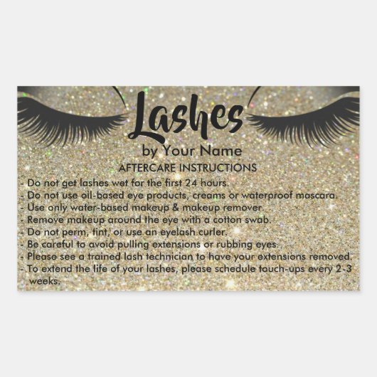 Lashes AFTERCARE INSTRUCTIES Sticker (Voorkant)