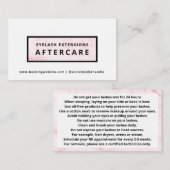Lashes Aftercare Instructions Card Visitekaartje (Voorkant / Achterkant)