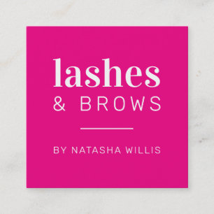 LASHES AND BROWS moderne minimalistische hollywood Vierkante Visitekaartje