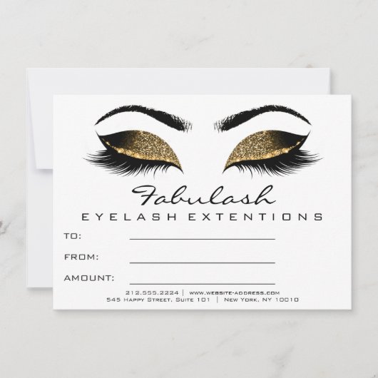 Lashes Browns White Makeup Artist Certificate Gift (Voorkant)