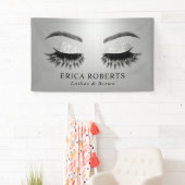 Lashes & Brows Beauty Salon Modern Silver Spandoek (Insitu)
