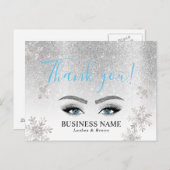 Lashes Brows Beauty Salon Winter Snowflake Holiday Briefkaart (Voorkant / Achterkant)