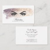 Lashes Brows Expert Glitter Brushstroke Visitekaartje (Voorkant / Achterkant)