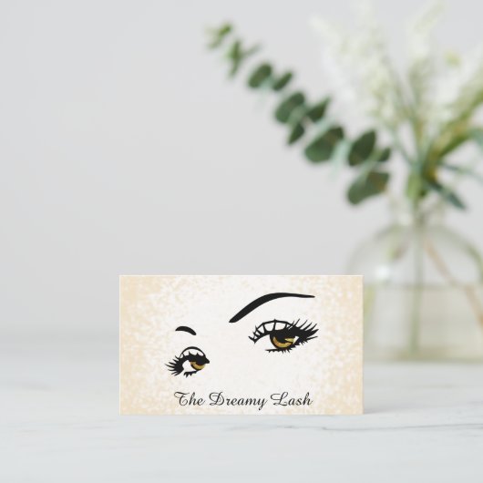*~* Lashes Brows Extensions Gold Glitter QR Visitekaartje (Staand voorkant)