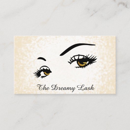 *~* Lashes Brows Extensions Gold Glitter QR Visitekaartje (Voorkant)