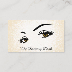 *~* Lashes Brows Extensions Gold Glitter Visitekaartje