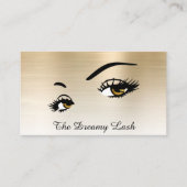 *~* Lashes Brows Extensions QR Gold Glitter Visitekaartje (Voorkant)