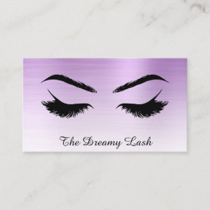 *~* Lashes Brows Extensions QR Metal VIOLET Visitekaartje