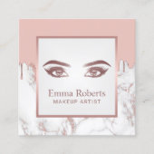 Lashes Brows Make-up Artiest Roos Goud Marmer Afsprakenkaartje (Voorkant)