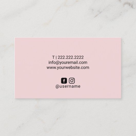Lashes Brows Make-up Artist Blush Stroke Marble Visitekaartje (Achterkant)