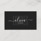 Lashes Brows Make-up Artist Elegant Zwart Script Visitekaartje (Voorkant)