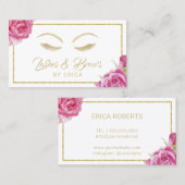 Lashes & Brows Makeup Artiest Floral Visitekaartje (Voorkant / Achterkant)