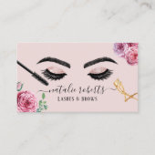 Lashes Brows Makeup Artist Blush Floral Eyelash Visitekaartje (Voorkant)