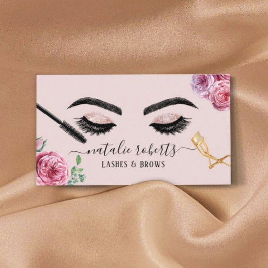 Lashes Brows Makeup Artist Blush Floral Eyelash Visitekaartje