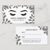 Lashes Brows Makeup Artist Botanical Appointes Visitekaartje (Voorkant / Achterkant)
