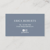 Lashes & Brows Makeup Artist Dusty Blue Typografie Visitekaartje (Achterkant)