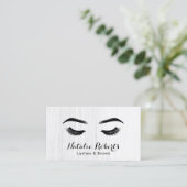 Lashes & Brows Makeup Artist Elegant Minimalist Visitekaartje (Staand voorkant)