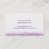 Lashes & Brows Makeup Artist Modern Paars Glitter Visitekaartje (Achterkant)