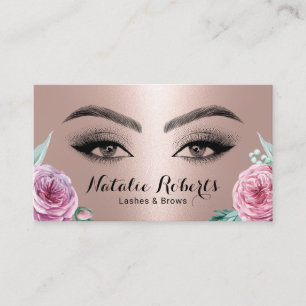 Lashes Brows Makeup Artist Roos Gold Floral Salon Visitekaartje