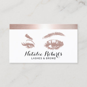 Lashes Brows Makeup Artist Trendy Roos Gold Border Visitekaartje
