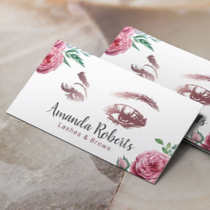 Lashes & Brows Makeup Artist Waterverf Floral Visitekaartje