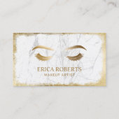 Lashes & Brows Makeup artistieke moderne witte mar Visitekaartje (Voorkant)