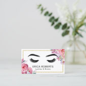 Lashes & Brows Makeup kunstenaar Modern Floral Sal Visitekaartje (Staand voorkant)