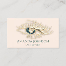 Lashes Brows Makeup Logo Gold Ivory Qr Code Visitekaartje