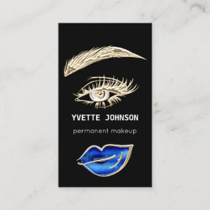 Lashes Brows Makeup Logo QR Code Licht Zwart Blauw Visitekaartje