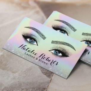 Lashes Brows Microblading Holographic Beauty Eyes Visitekaartje