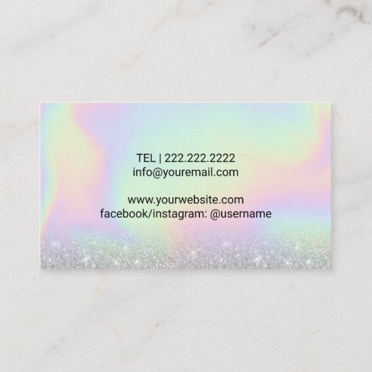 Lashes Brows Microblading Holographic Beauty Eyes Visitekaartje (Achterkant)