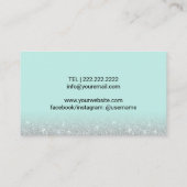 Lashes & Brows Microblading Mint & Silver Glitter Visitekaartje (Achterkant)