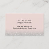 Lashes & Brows Microblading Pink & Silver Glitter Visitekaartje (Achterkant)