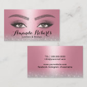 Lashes & Brows Microblading Salon Modern Roze Visitekaartje (Voorkant / Achterkant)