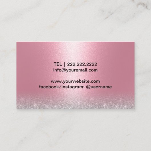 Lashes & Brows Microblading Salon Modern Roze Visitekaartje (Achterkant)