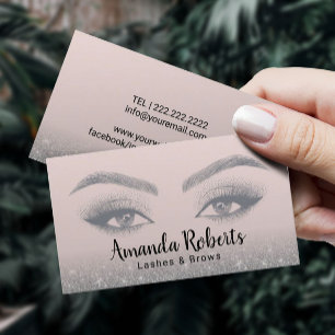 Lashes & Brows Microblading Trendy Cream & Grey Visitekaartje