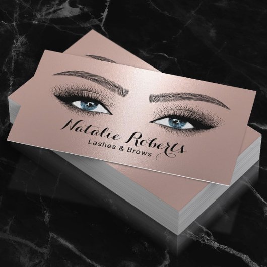Lashes & Brows Salon Makeup Artist Roos Gold Visitekaartje