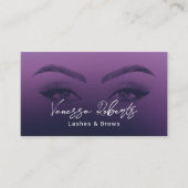 Lashes & Brows Salon Microblading Elegant Paars Visitekaartje (Voorkant)