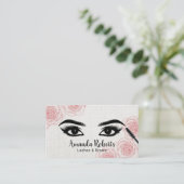 Lashes Brows Salon Typography  Floral Visitekaartje (Staand voorkant)