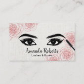 Lashes Brows Salon Typography  Floral Visitekaartje (Voorkant)