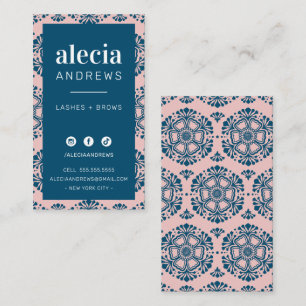 LASHES & BROWS schattig marineblauw blush roze Visitekaartje