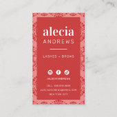 LASHES & BROWS stijlvol koraal roze rood Visitekaartje (Voorkant)