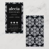 LASHES & BROWS stijlvol stijlvol zwart wit Visitekaartje (Voorkant / Achterkant)