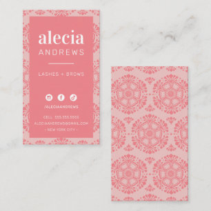 LASHES & BROWS stijlvolle koraal blush roze Visitekaartje