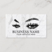 Lashes & Brows White Marble Makeup Artist Visitekaartje (Voorkant)