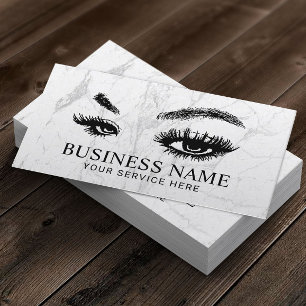 Lashes & Brows White Marble Makeup Artist Visitekaartje